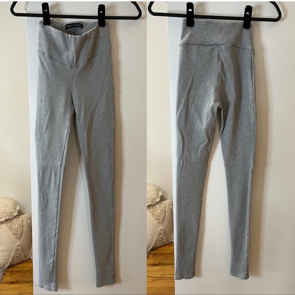 NAKED WARDROBE | Grey Snatched Down Ribbed Leggings - Picture 7 of 9
